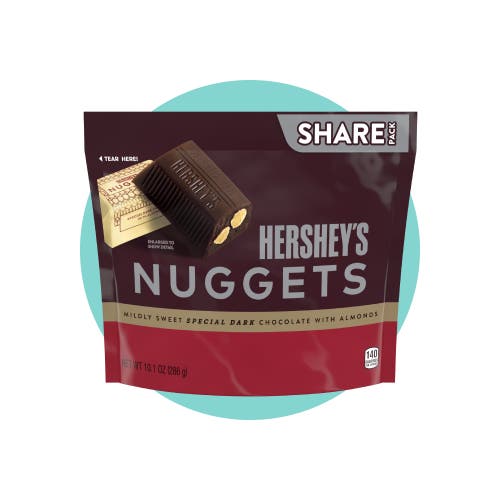 bag of hersheys nuggets special dark mildly sweet chocolate with almonds candy